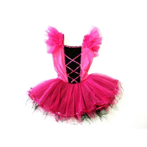 Hot Pink Cross Lines Tutu Ballet Dress Girls S-L - SophiasStyle.com